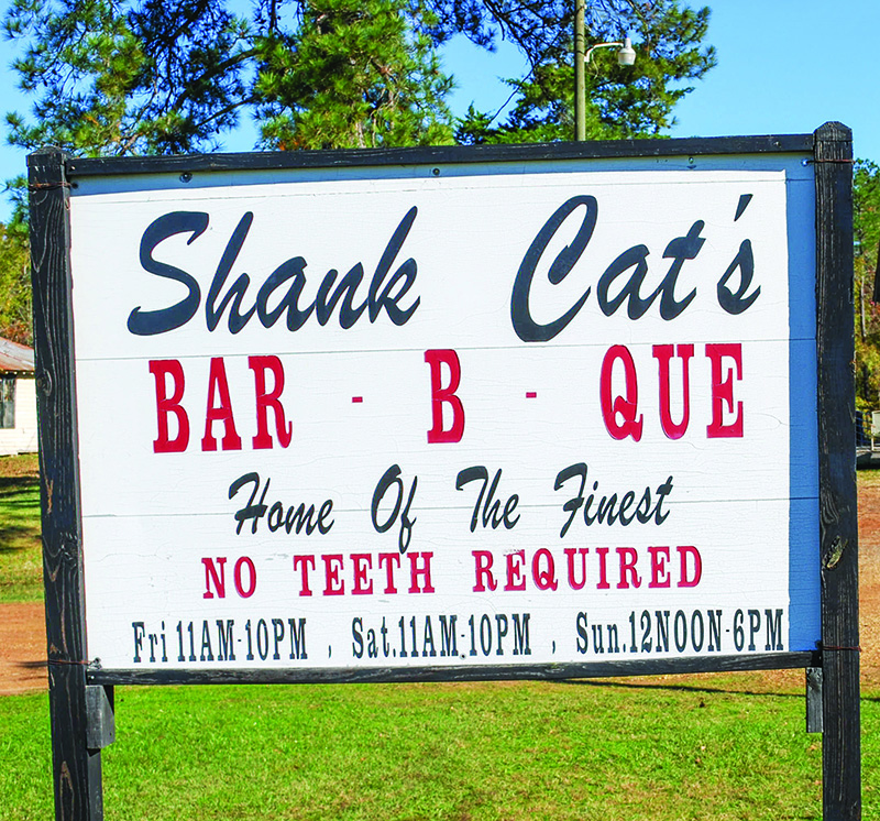 Sign for Shank Cat's Bar-B-Que